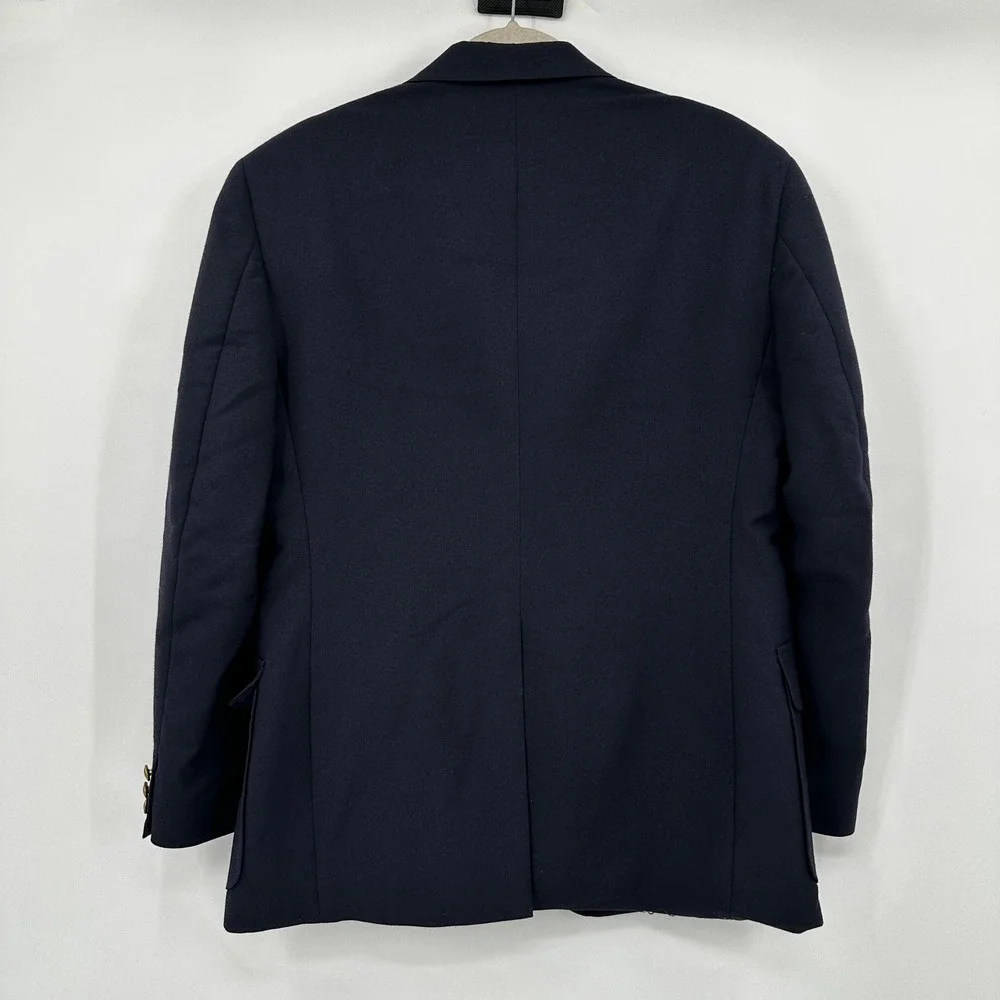 Reed St James Navy Blue Blazer Jacket Men Size 40 Two Button Wool Blend Made USA
